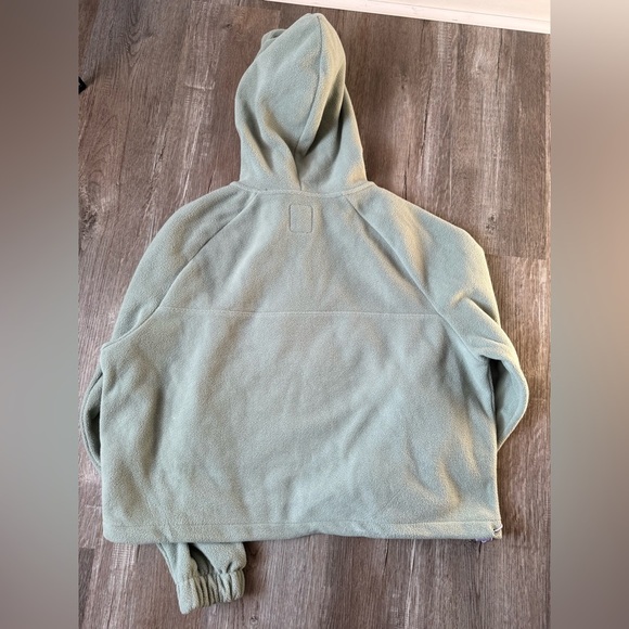 SO Quarter Zip Fleece Pullover Sweatshirt Fuzzy Sherpa Teddy Sage Green L XL - Picture 5 of 7